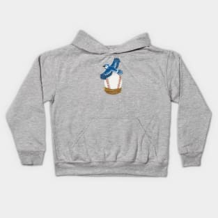 Play Ball! Blue Jay Baseball Egg in Nest Kids Hoodie